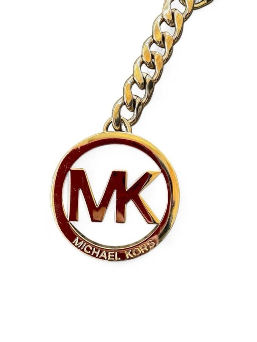 Michael Kors Snakeskin Print Shoulder Bag – Gold Chain Strap MK Charm Tote - Picture 4 of 8